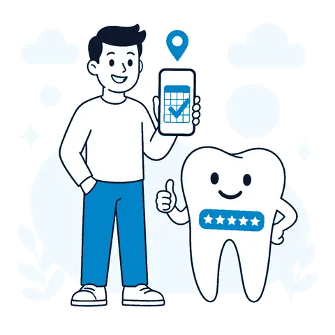 Patient booking a dentist appointment online